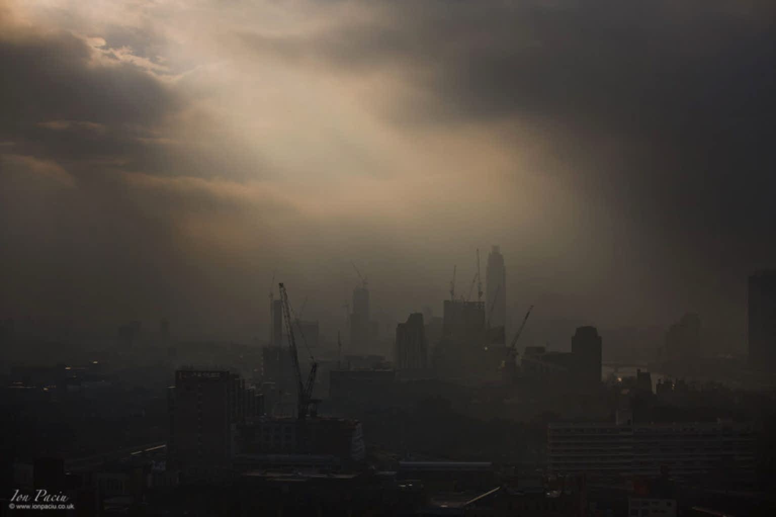 birds eye view of wharf tower in London