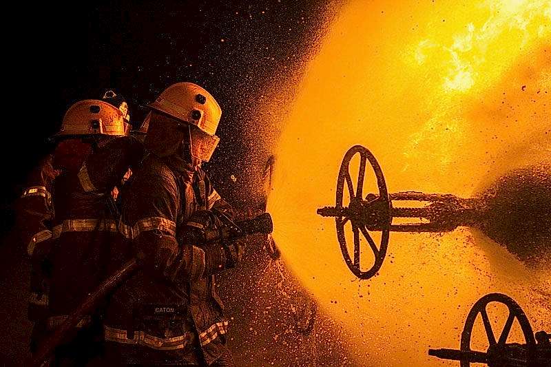 Christopher Chan image of fire fighters